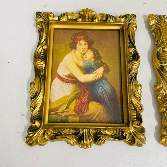 VTG Pair 2 Thomas Lawrence Framed Prints MISS MURRAY & MADAM LE BRUN Ornate Gold - Picture 3 of 7